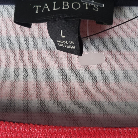 TALBOTS RED AND BLUE LONG SLEEVE TOP - Picture 4 of 4